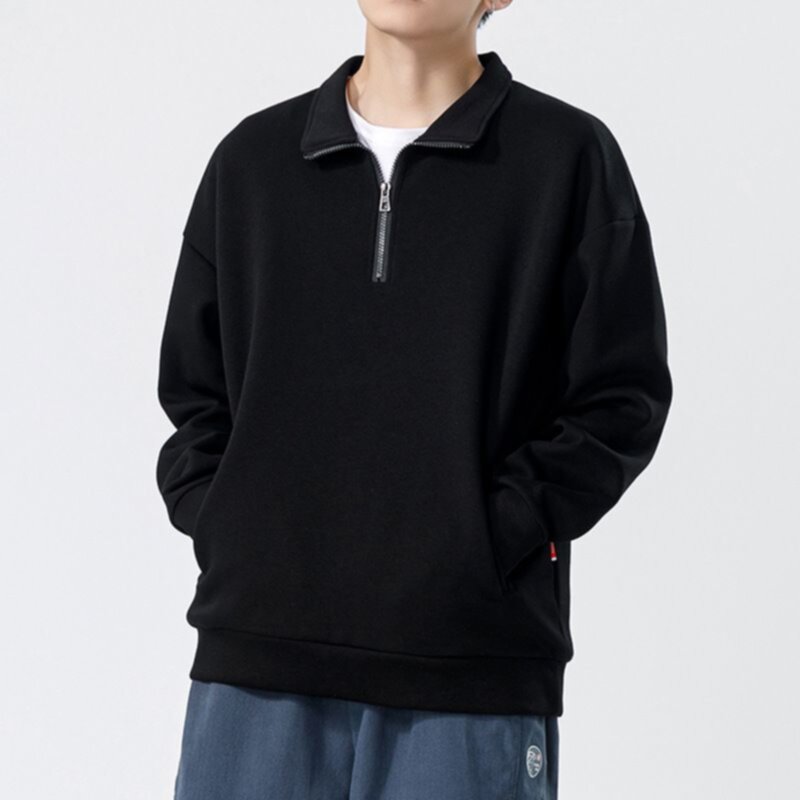 Loose high-neck pullover men's sports sweater